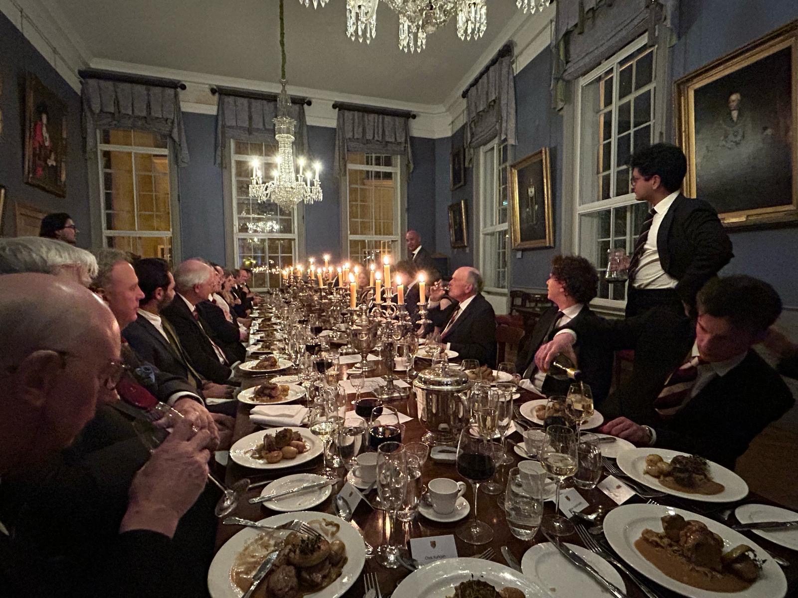 Dinner under way by candlelight
